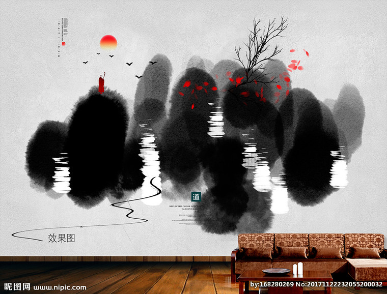 G禅意山水背景墙