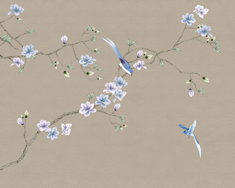 新中式工笔花鸟电