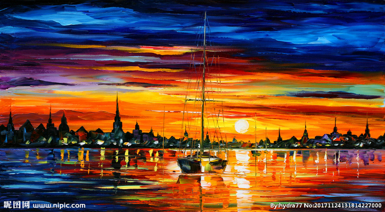 G欧式黄昏油画背