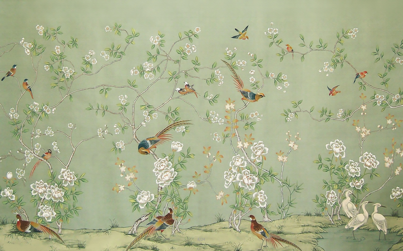 新中式工笔花鸟复