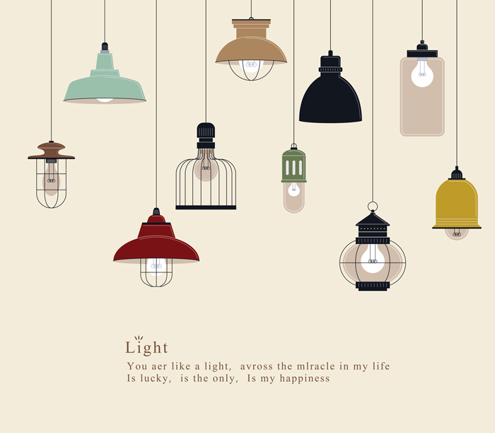 复古简约灯饰背景