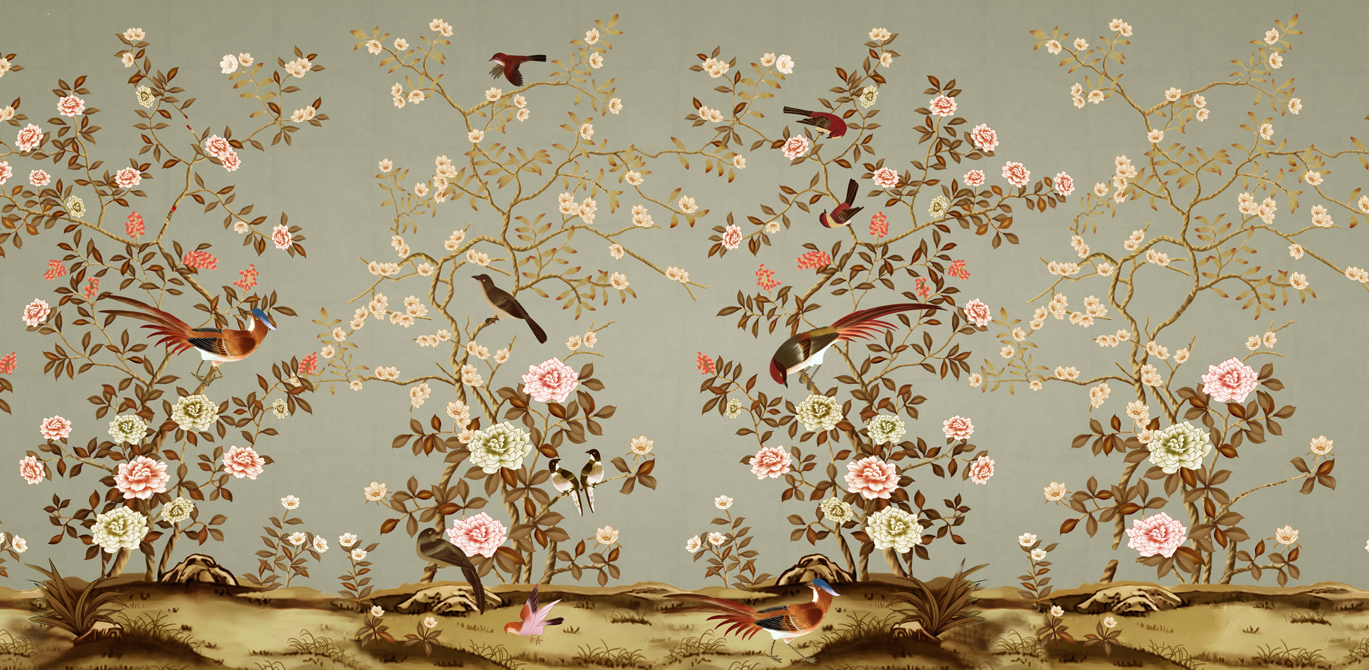 素雅花鸟新中式背