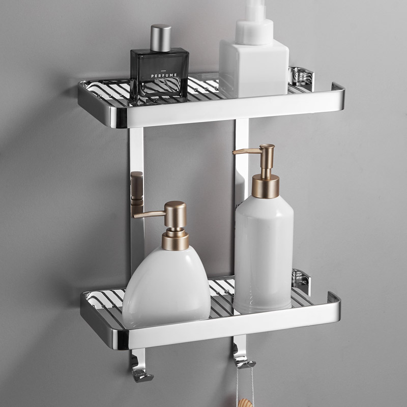 All copper bathroom small plastic frame Shower bathroom bathroom wall hanging a single square net basket