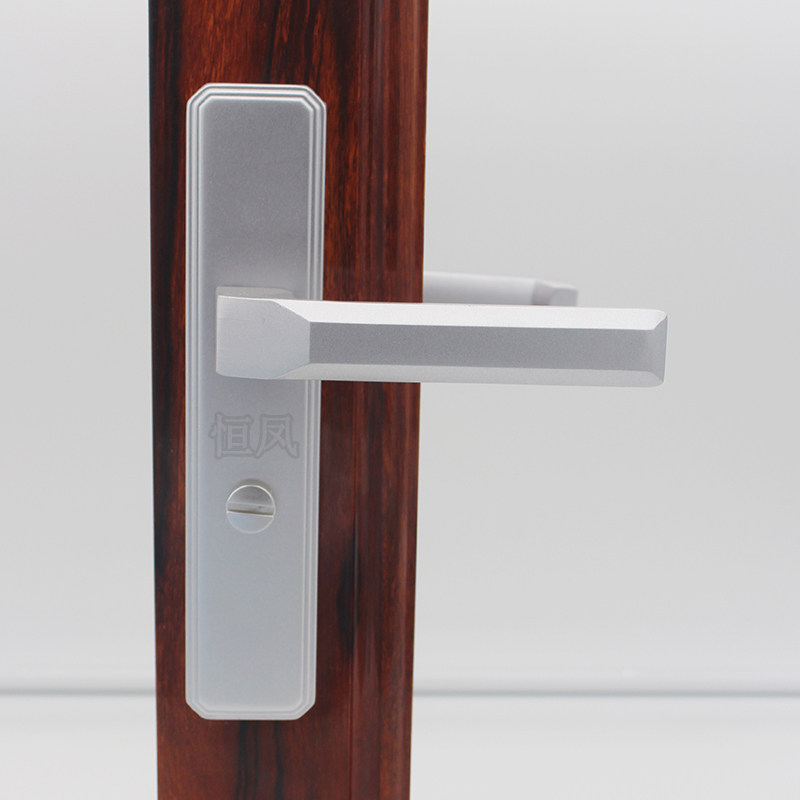 Aluminum alloy bathroom door handle lock guard bathroom door handle toilet door latch lock indoor swing door lock universal