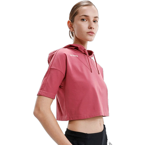 HOTSUIT Футболка для спортзала для йоги, летний спортивный костюм с капюшоном, короткий рукав