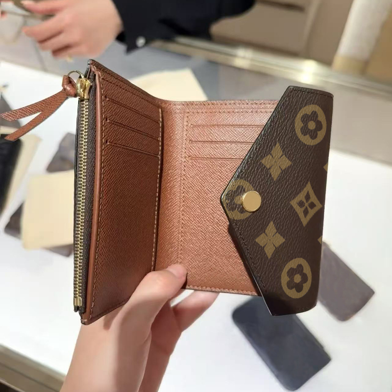 Women's Wallet 2026 New Model Genuine Leather 70% off Card Slots Card Holder Spliced Brown Small Wallet Trendy