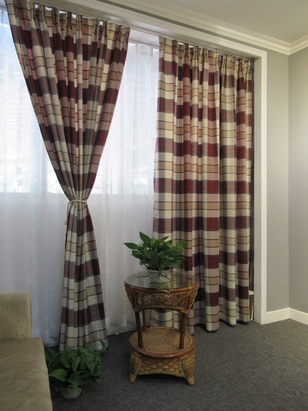 2-Piece Set, Surplus Stock from Foreign Trade Export, Clearance Sale of Finished Curtains, Scottish Red Plaid Semi-Blackout Curtains
