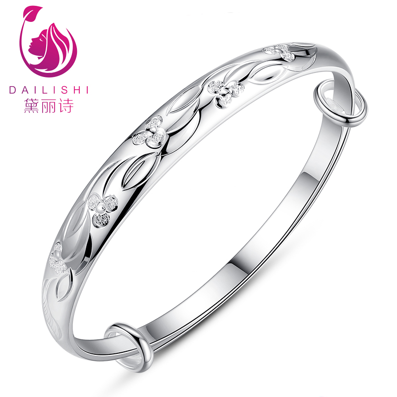 Drie Poe Silver Bracelet Dragon Fengbei Fu Silver Bracelet foot silver bracelet 9999 Silver Bracelet to send Mom present