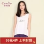 Connie vest vest pyjama bộ cotton mỏng phần phim hoạt hình mùa hè không tay phục vụ nhà bộ cotton mặc nhà