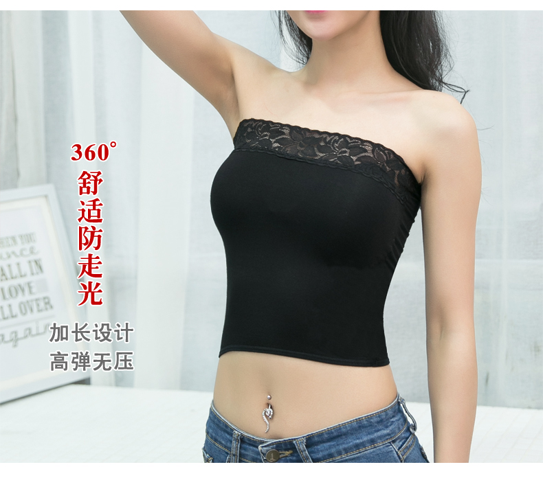 Trung bình dài ống hàng đầu quấn ngực chống ánh sáng cơ sở đồ lót vest nữ mùa hè mặc áo không có dây đeo vai áo ngực kích thước lớn ao ong