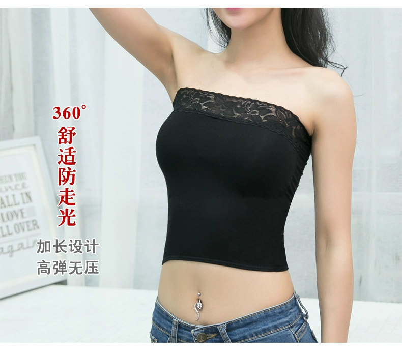 Trung bình dài ống hàng đầu quấn ngực chống ánh sáng cơ sở đồ lót vest nữ mùa hè mặc áo không có dây đeo vai áo ngực kích thước lớn
