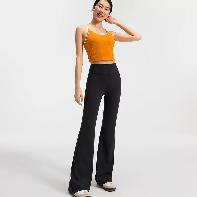 Расклешенные брюки, casual брюки, танцевальные overall для зала для тренировки, высокая талия, плотные