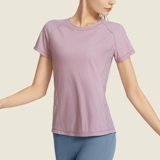 Быстросохнущая спортивная дышащая летняя футболка с коротким рукавом для спортзала, одежда для йоги, облегающий крой, для бега