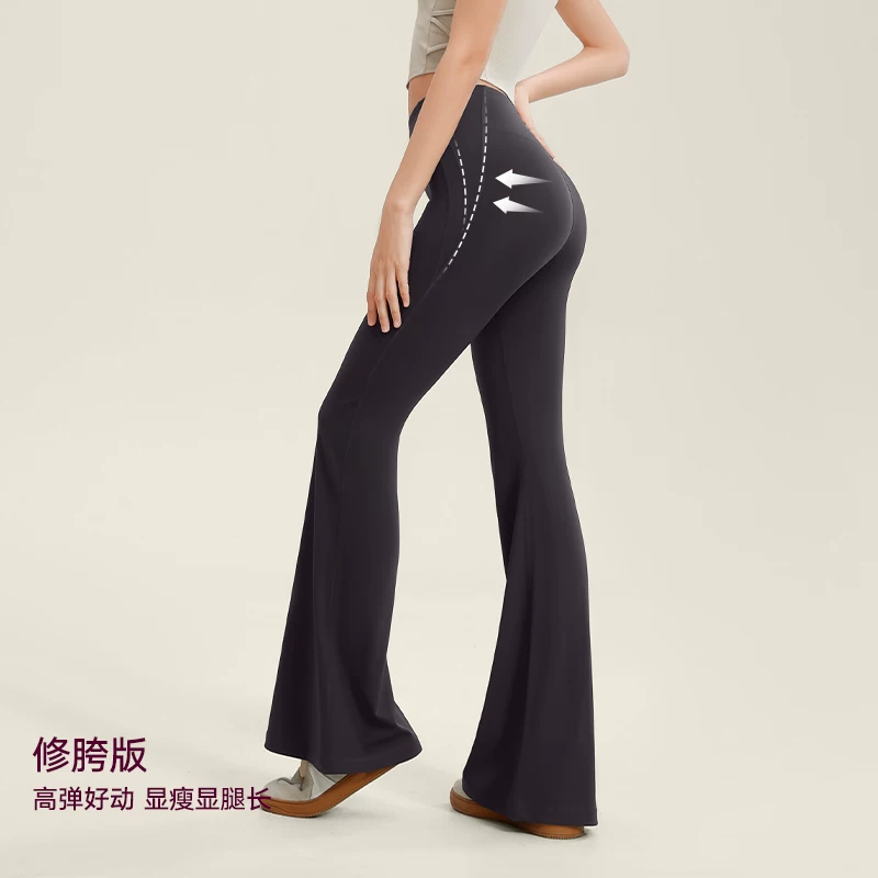 Расклешенные брюки, casual брюки, танцевальные overall для зала для тренировки, высокая талия, плотные