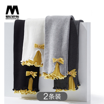 (2) 2021 girls leggings Spring and Autumn Thin White Korean version of foreign-wearing baby womens pants tide
