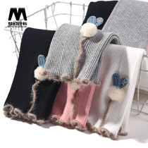 Girl 90% Pants Socks Spring Autumn Thin children Bottoms Pants Foreign Air Little Girl Fine Strips of Agaric Side Foot Stomp Pants