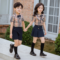 Kindergarten Garden Clothes Elementary School Childrens School Uniform Summer Clothing Class Clothes Children Teacher Graduation Suit Short Sleeve Suit Inlen College Wind