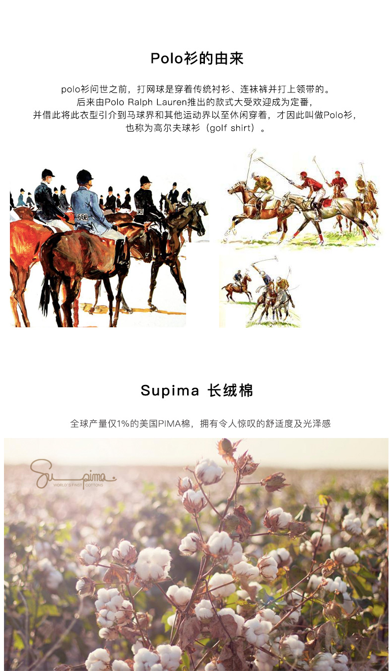 本米 美国皮马棉 男珠地网眼透气Polo衫 图3