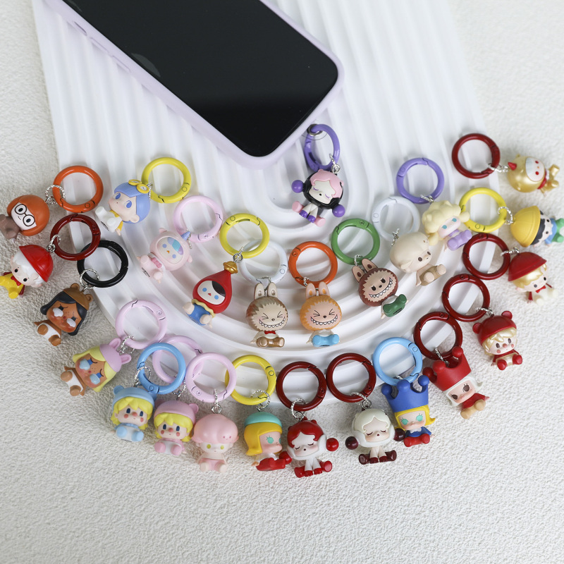 Bubble Mart Genuine Cute Third-Generation Mini Pendant Keychain with Spacer for Car Keys