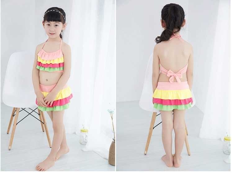 Baiya cô gái áo tắm phù hợp với đồ bơi trẻ em chia bikini võ sĩ công chúa lớn áo tắm thoải mái - Bộ đồ bơi của Kid áo tắm cho bé