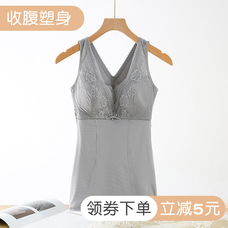 Large code warm underwear female bungalow warm plastic body clothing collection groin waist thickened burning fat large code lingerie plus suede chest-Taobao