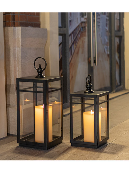 定制落地金属风灯摆件户外庭院装饰蜡烛台灯简约欧式玻璃烛台灯