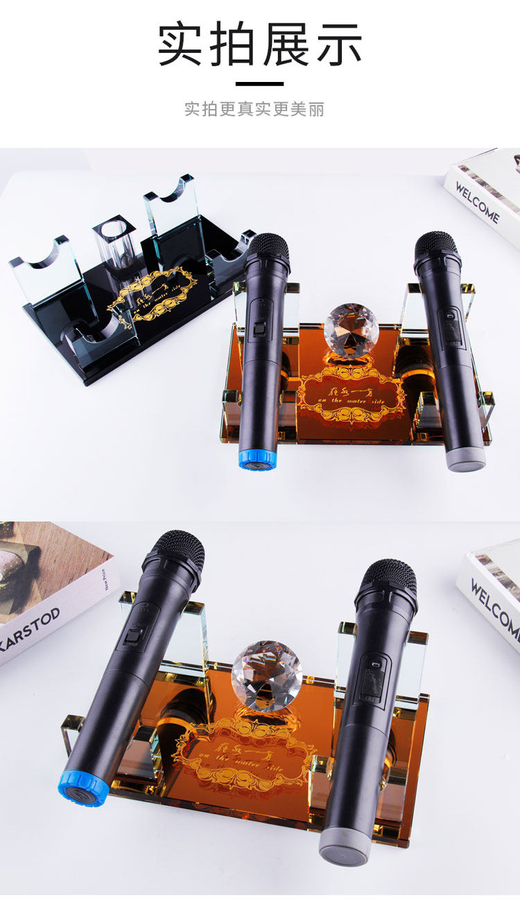 Микрофонная стойка Кристалл держатель микрофона держатель микрофона КТВ поставок настольных беспроводной микрофон держатель Кристалл держатель имидазола рабочего стола украшения KTV