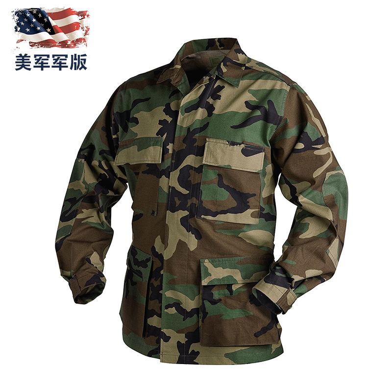 American original public military version camouflage training suit tactical suit green men's army fan BDU combat suit jacket jacket