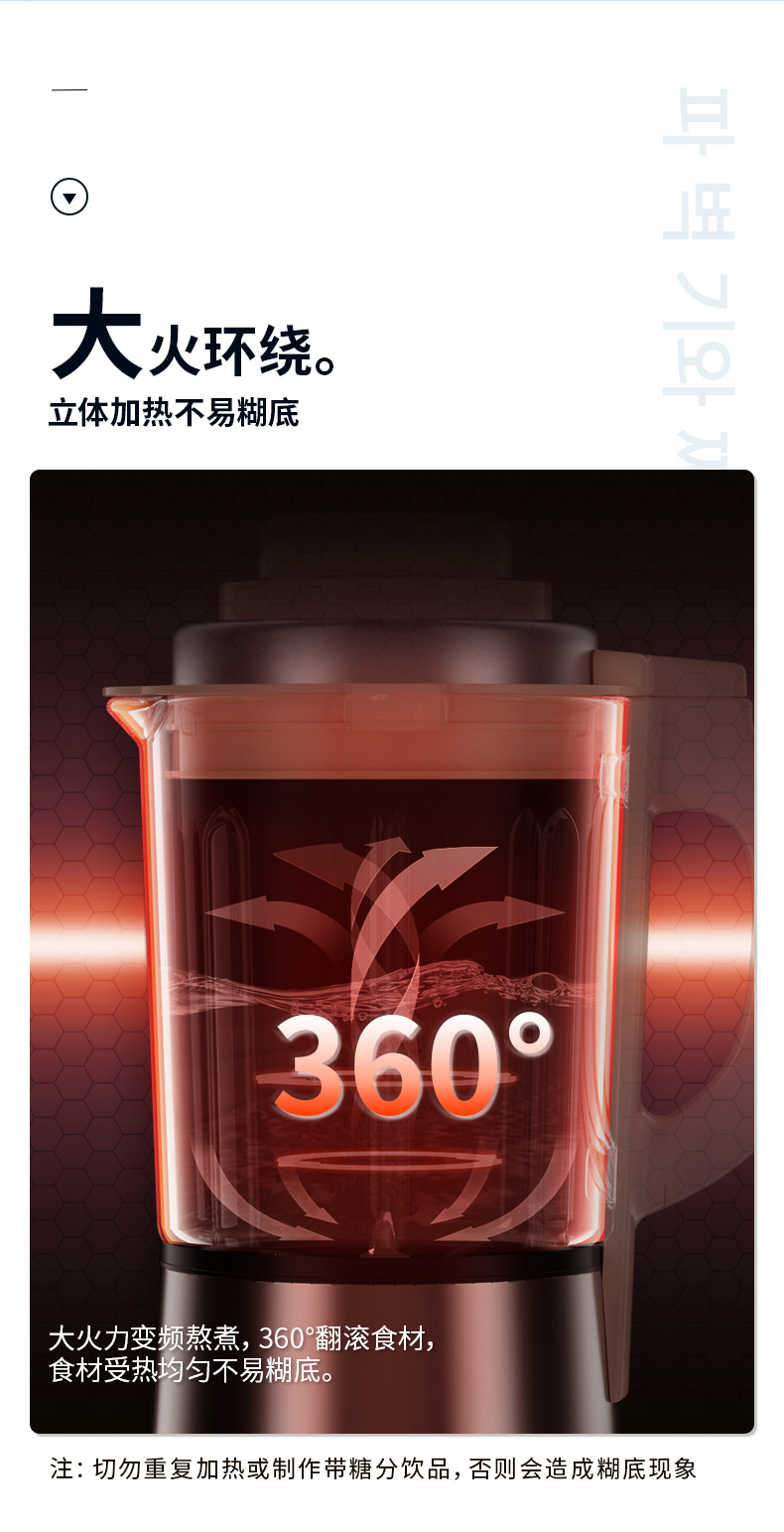 韩国现代 二合一 轻薄静音破壁机料理机 1.75L 图6