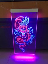LED luminous two-color two-color double-layer layered advertising acrylic crystal laser engraving indicator hanging light box plate
