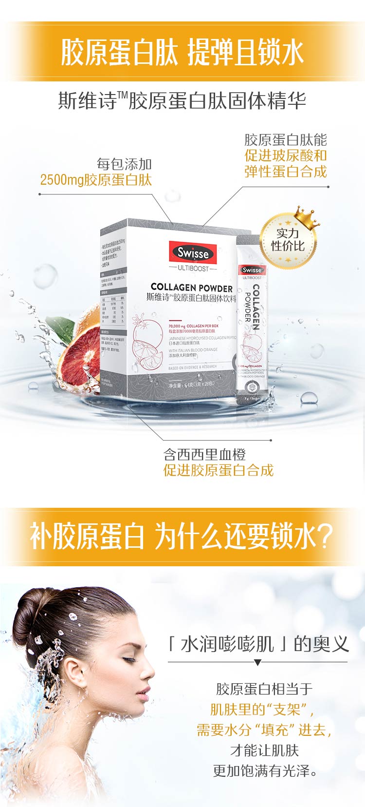 斯维诗 Swisse 胶原蛋白肽粉 3g*28包 图3
