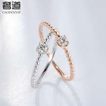 Luxury Road 18K rose gold platinum diamond ring female hipster tail ring Christmas gift to girlfriend