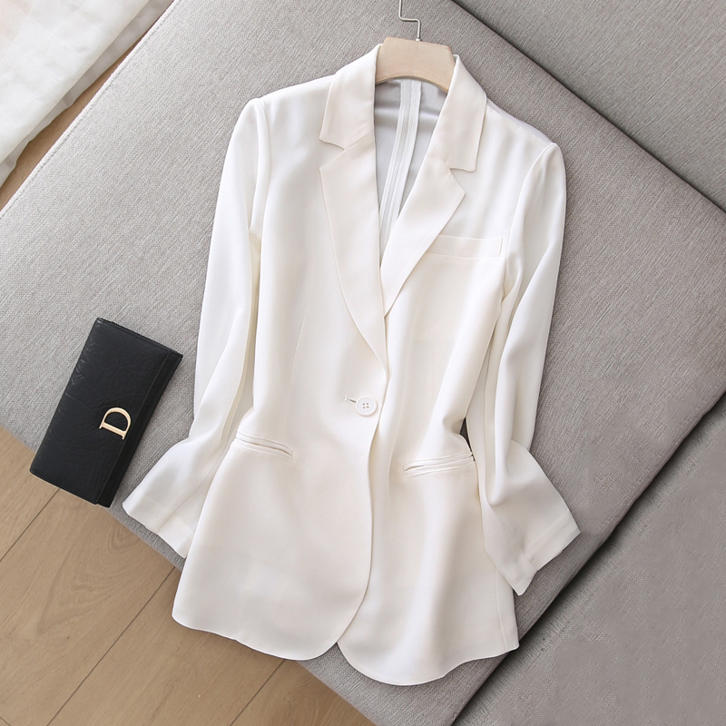 2026 Spring/Summer New Triacetate Casual Blazer for Women, Slim Fit Versatile Small Blazer, Thin Jacket