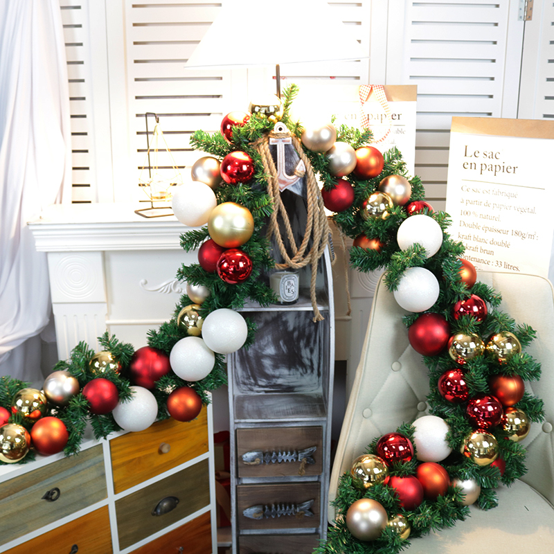 Christmas Decorations Gift Vine Circle Tree Home Door Hanging Accessories Christmas Flower Ring Scene Arrangement Shop Window Swing Piece