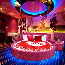 Couple hotel big round bed Double princess bed European style fun electric massage spring constant temperature power water mattress