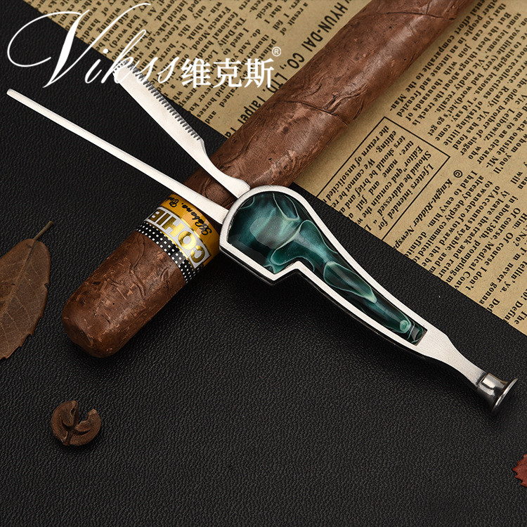 VIKSS Vix Tobacco fighting accessories three-in-one stainless steel with pressure baton pass needle smoke scraper tobacco fighting cleaning tool