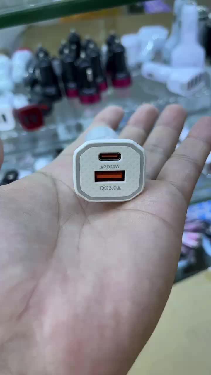 Hot Selling Pd 20w Qc 3.0 Typec Fast Mobile Phone Usb Car Charger For
