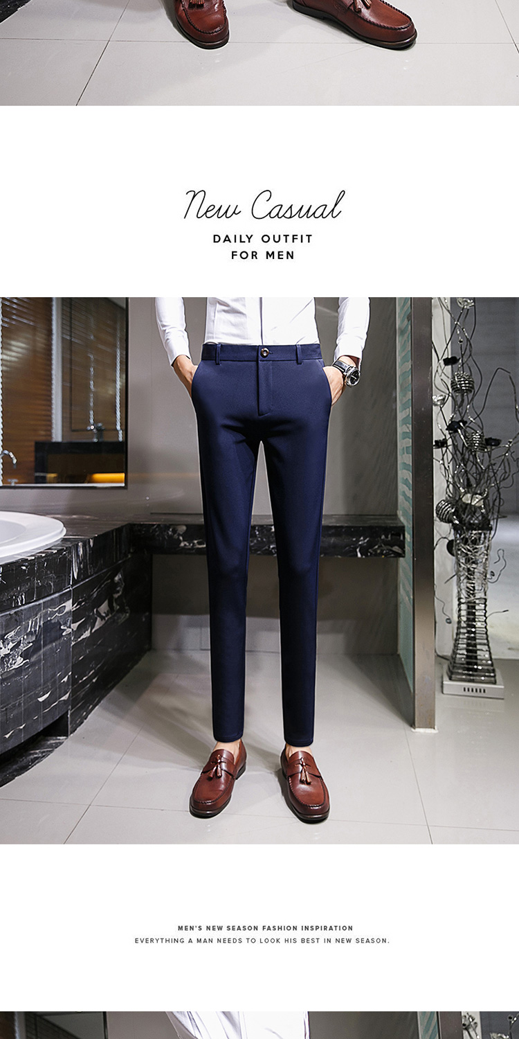 Mùa đông cộng với quần nhung nam phiên bản Hàn Quốc của xu hướng quần lửng cạp cao dày nam thông thường quần jogger nam