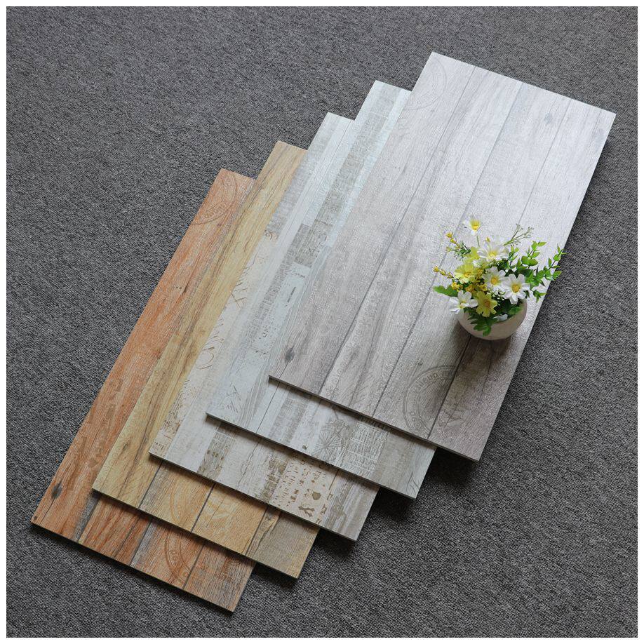 Nordic gray imitation wood grain tile 300600 antique brick Graffiti bar kitchen balcony floor tile Living room background wall