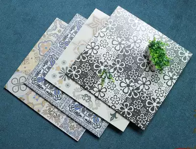 Nordic retro parquet non-slip floor tiles Kitchen garden wall tiles 600X600 Bar dining room living room matte tiles