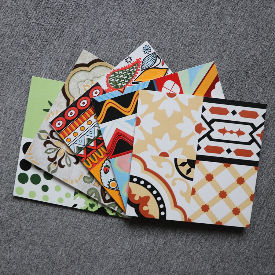 Small tiles 300X300 Nordic graffiti tiles Powder room kitchen wall tiles Bathroom balcony Matte non-slip floor tiles