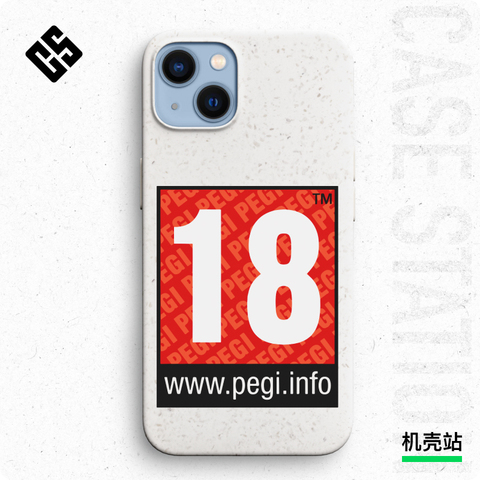 PEGI 18 Gaming Black White Red Minimalist iPhone Case