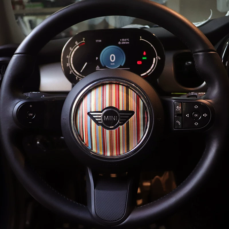 Стикер рулевого колеса для мини в стиле BMW миникоупер интерьер кожа модификация F56F60R56R50 стерео стикер