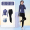 Blue three piece set (black) professional running suit/quick drying morning running suit