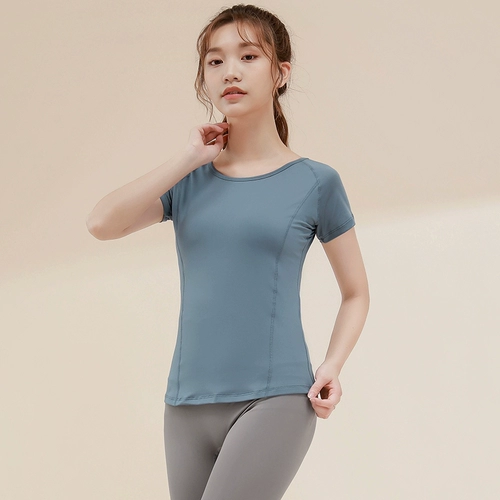 Дорожная спортивная летняя футболка для спортзала для йоги для отдыха, популярно в интернете, короткий рукав, по фигуре, для бега