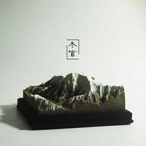Winter official handmade cement gypsum concrete snow mountain Nanga Parbat peak alpine ornaments incense stone model