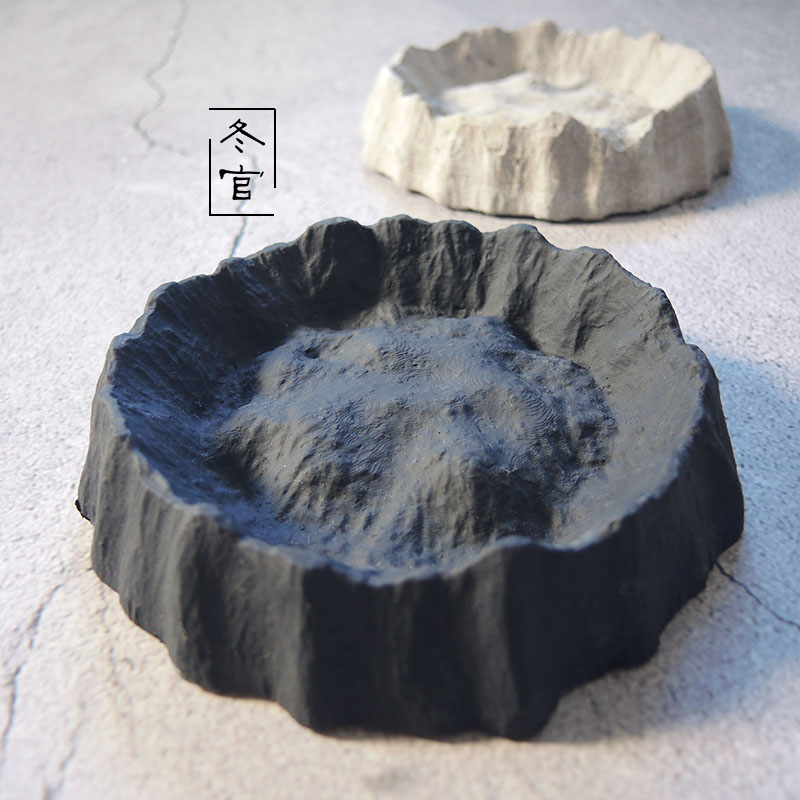 Winter official hand-made concrete ashtray office cement ashtray creative homestay home crater peak