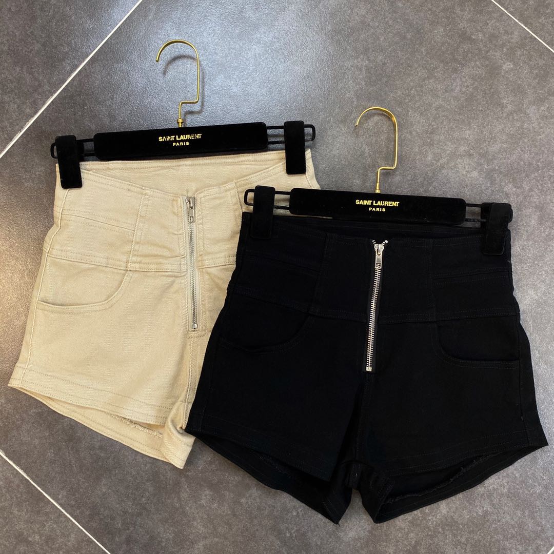 Grapefruit MM2020 spring and summer new zipper decoration high waist thin long legs trend denim shorts