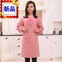 Good-looking fashion cotton long sleeve coat of cooking rice apron adult female kitchen clothes anti-wear gown clothing coat coat 100%