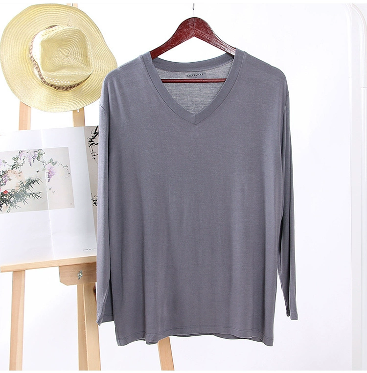 Phương thức Đồ Ngủ của Nam Giới Tops One Piece Bông Nhà Mặc Tops T-Shirt Lỏng Kích Thước Lớn Nhà của Nam Giới Dài Tay Mùa Hè